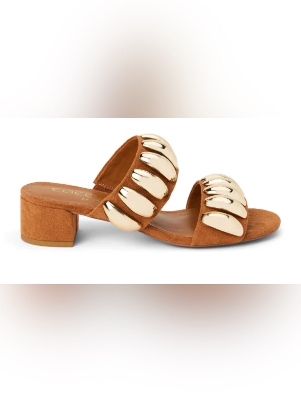 Coconuts by Matisse Brown Slide Sandals with Gold Accents